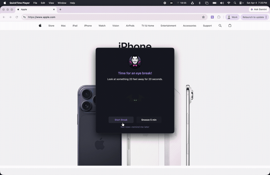 Count Tongula's Eye Break app demo