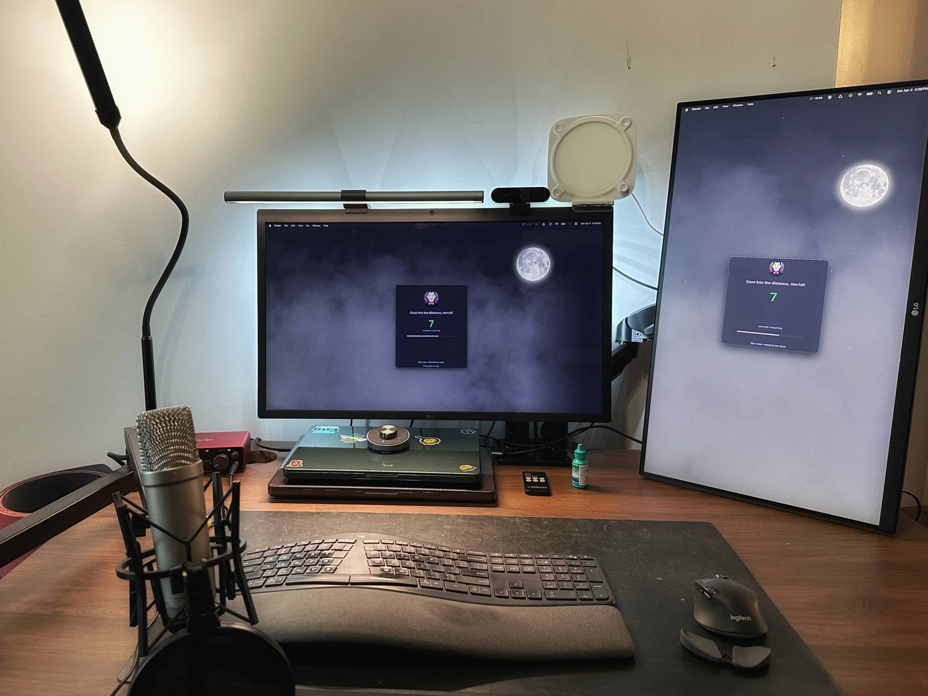 My monitor setup with bias lighting